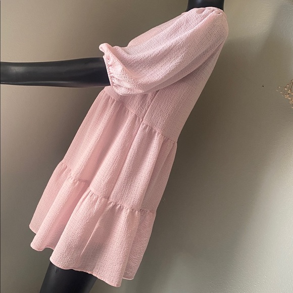 H&M Light Pink Babydoll Tiered Casual Dress - Picture 6 of 12